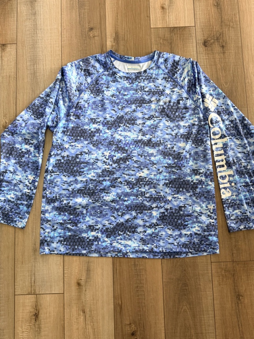 Columbia Blue Digital Camo Long Sleeve Shirt